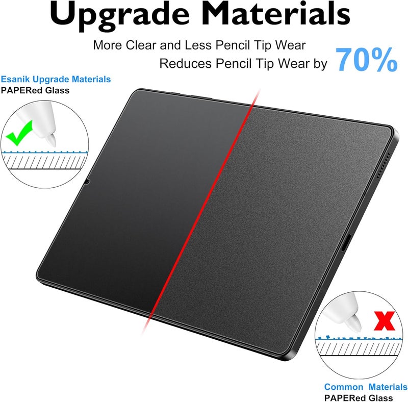 Esanik 2 Pack Like Paper Glass Screen Protector for Samsung Galaxy Tab S6 Lite 10.4 Inch (2024/2022/2020) 9H Tempered Glass Film, Writing Like on Paper, Anti Glare - Image 3